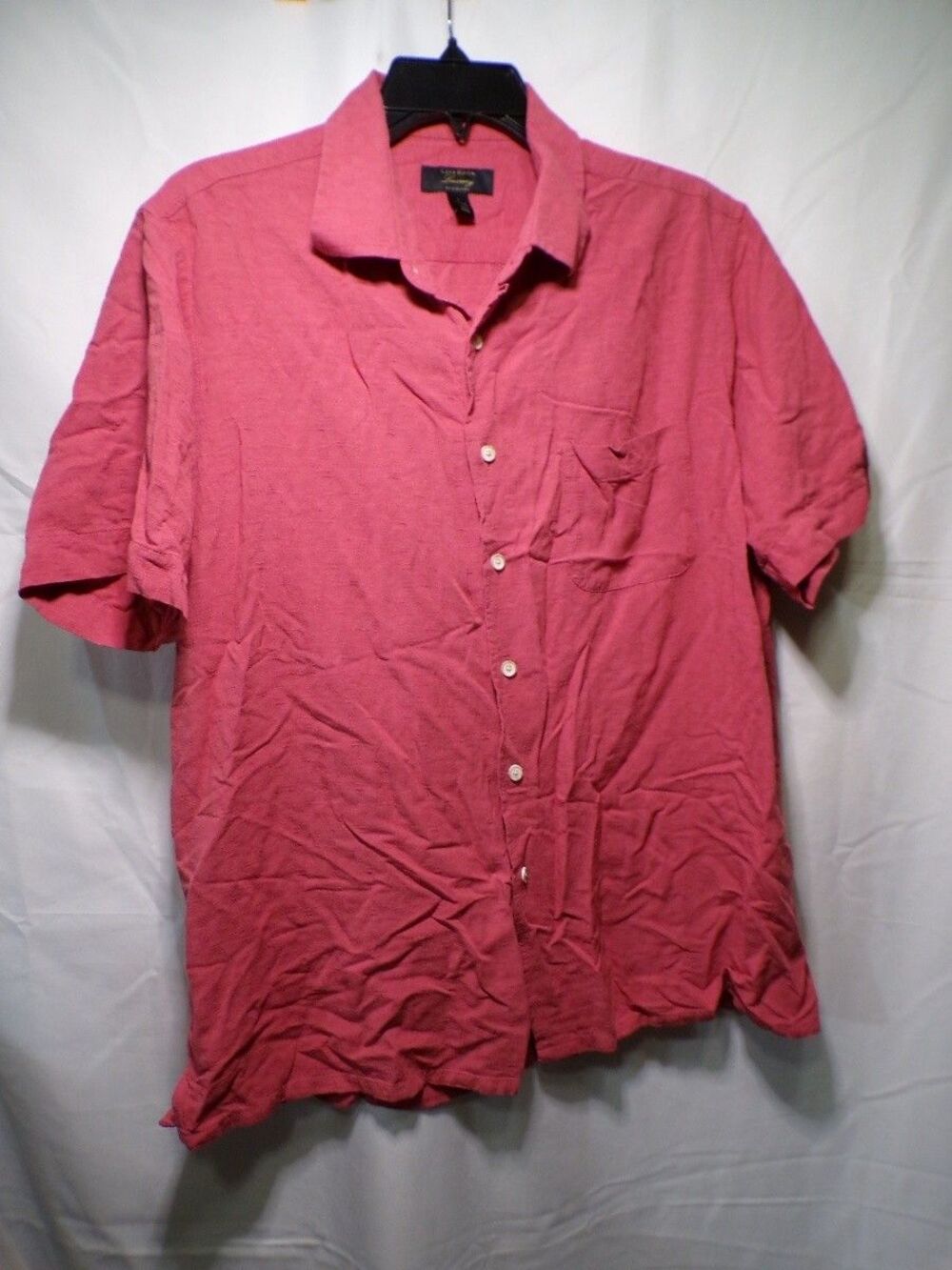 Club Room L Pink Silk Blend T Shirt Short Sleeve Men Luxury Casual